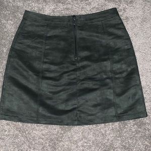 Dark green suede skirt